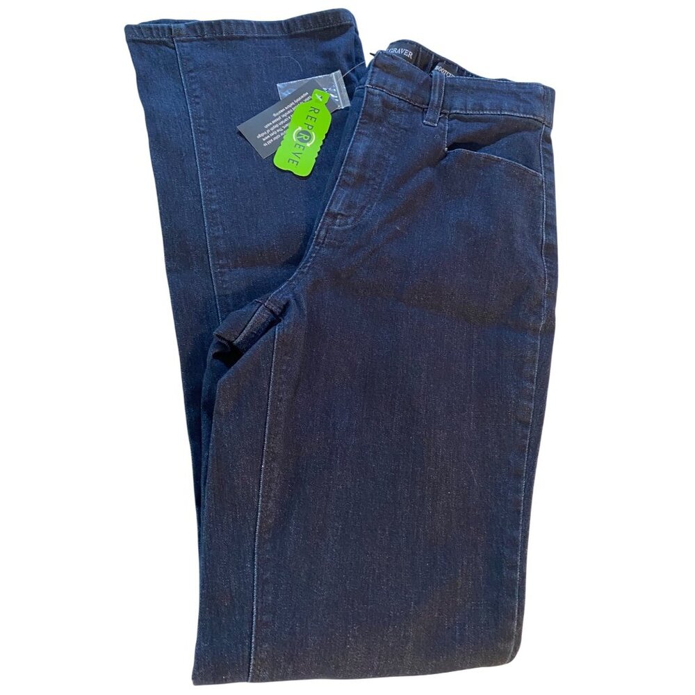 Susan Graver Women's Dark Blue Denim Bootcut Jeans Size 2 Tall